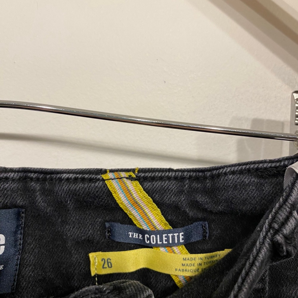 Maeve Anthropologie The Colette Cropped Wide Leg Jeans Black Size 26 High Rise - Picture 5 of 7